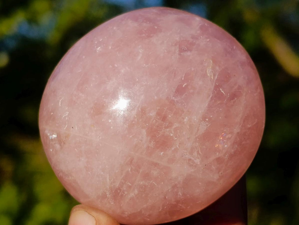 Polished Gemmy Rose Quartz Palm Stones x 36 From Madagascar - Toprock Gemstones and Minerals 