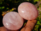 Polished Gemmy Rose Quartz Palm Stones x 36 From Madagascar - Toprock Gemstones and Minerals 