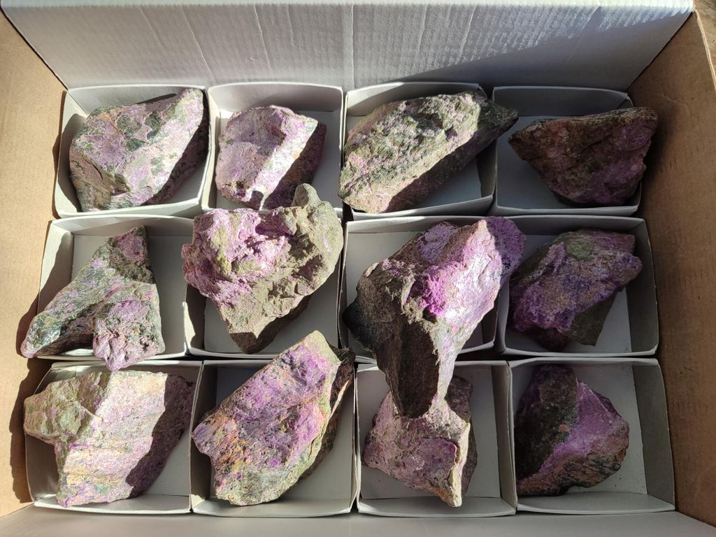 Natural Cobbed Stichtite Specimens x 12 From Barberton, South Africa - Toprock Gemstones and Minerals 