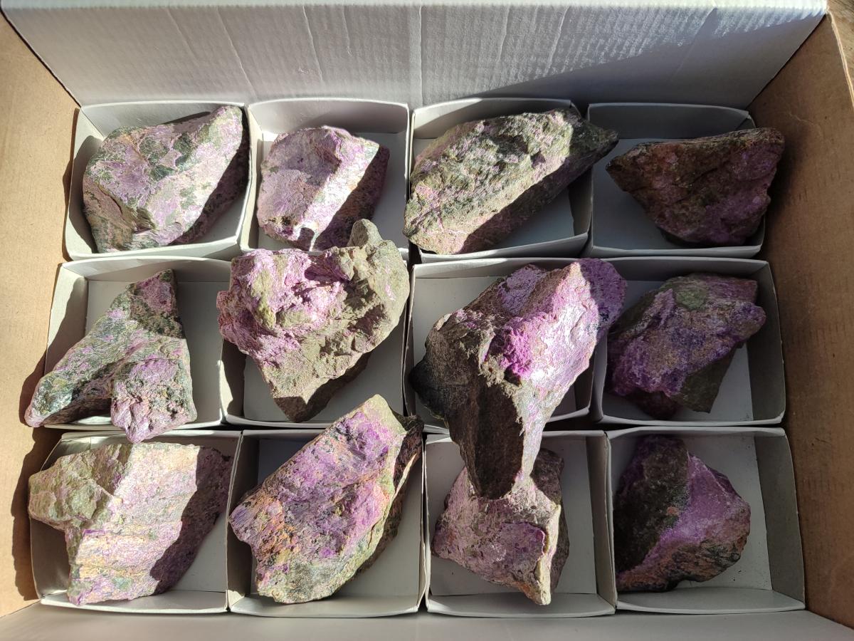 Natural Cobbed Stichtite Specimens x 12 From Barberton, South Africa - Toprock Gemstones and Minerals 