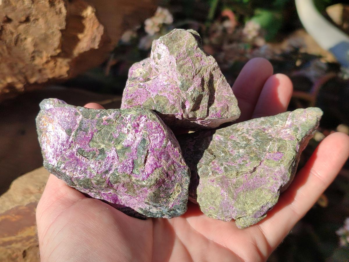 Natural Cobbed Stichtite Specimens x 12 From Barberton, South Africa - Toprock Gemstones and Minerals 