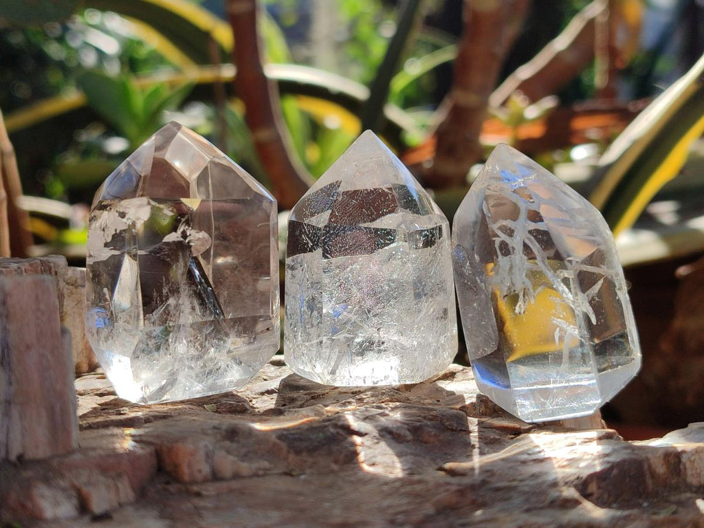 Polished Clear and Smokey Quartz Display Crystals x 20 From Madagascar - Toprock Gemstones and Minerals 