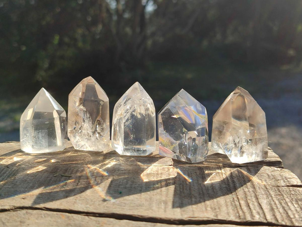 Polished Clear and Smokey Quartz Display Crystals x 20 From Madagascar - Toprock Gemstones and Minerals 