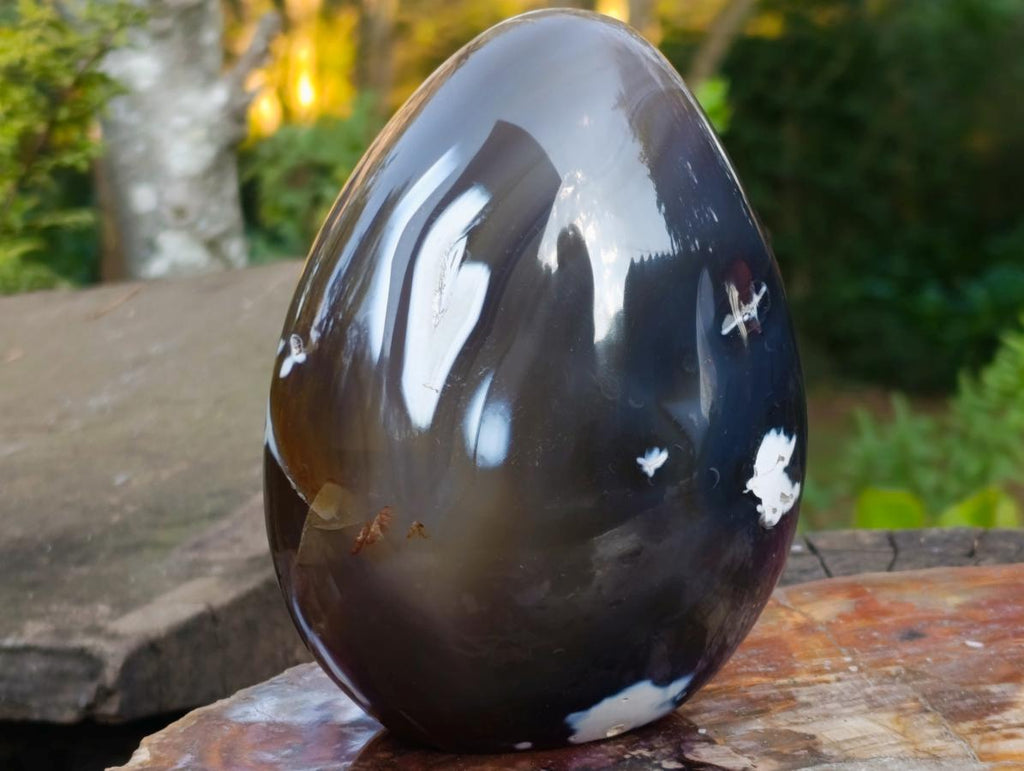 Polished Snow Orca Agate Standing Display Pieces x 2 From West Coast, Madagascar - Toprock Gemstones and Minerals 
