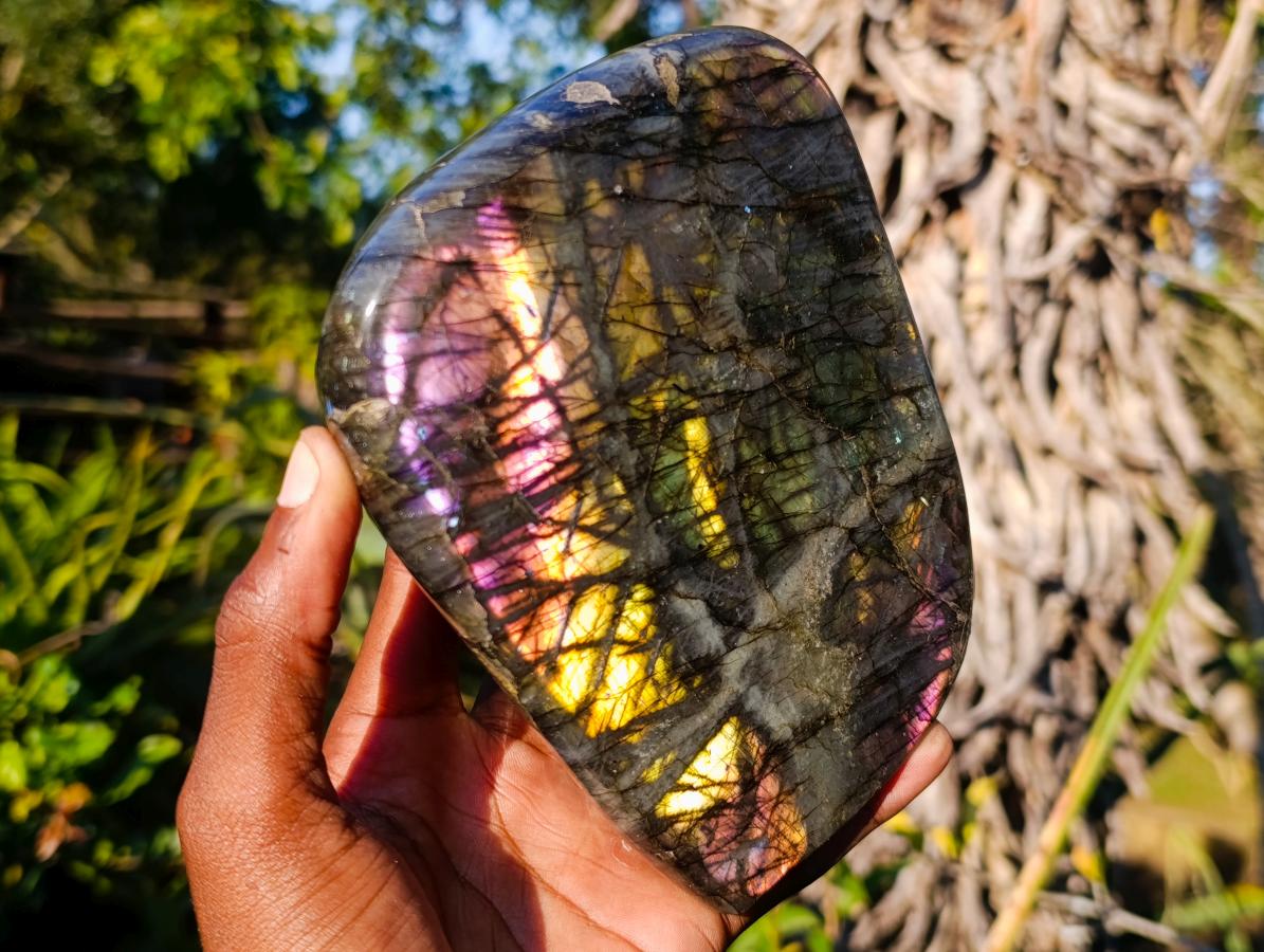 Polished Labradorite Standing Display Pieces x 2 From Madagascar - Toprock Gemstones and Minerals 