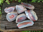 Polished One Side Red Shashe River Agate Nodules x 7 From Shashe River, Zimbabwe - Toprock Gemstones and Minerals 