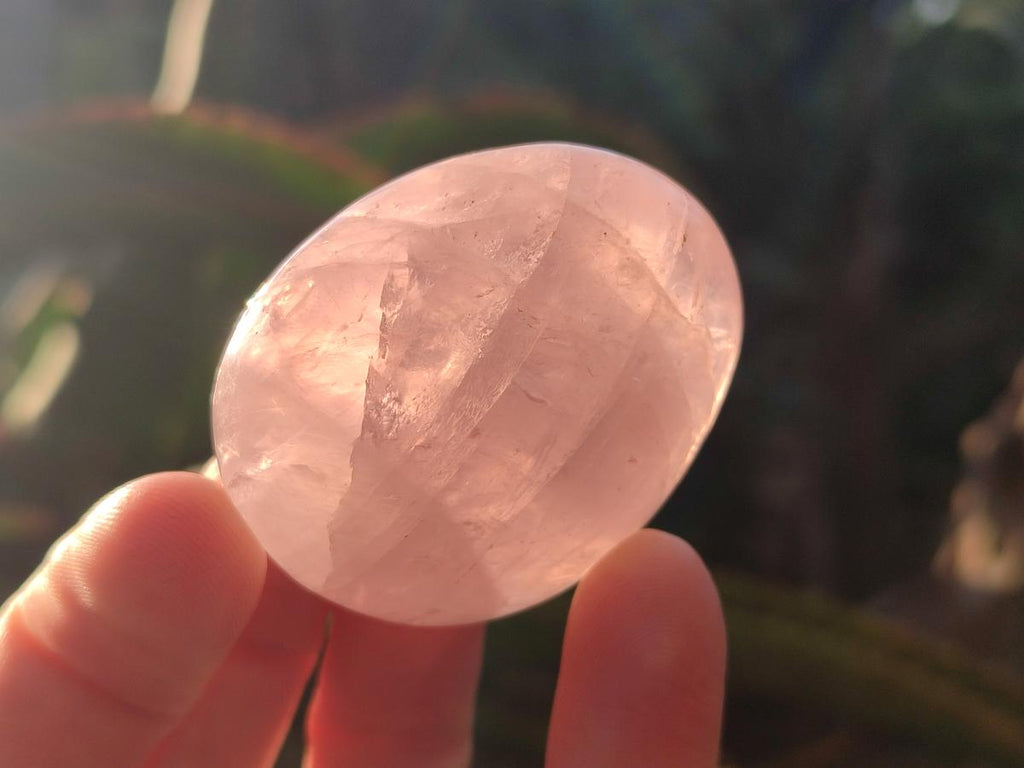 Polished Gemmy Rose Quartz Palm Stones x 24 From Madagascar - Toprock Gemstones and Minerals 