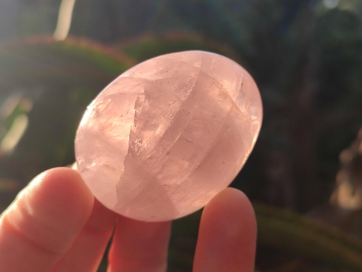 Polished Gemmy Rose Quartz Palm Stones x 24 From Madagascar - Toprock Gemstones and Minerals 