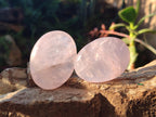 Polished Gemmy Rose Quartz Palm Stones x 24 From Madagascar - Toprock Gemstones and Minerals 