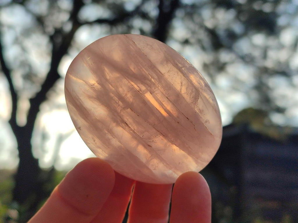 Polished Gemmy Rose Quartz Palm Stones x 24 From Madagascar - Toprock Gemstones and Minerals 