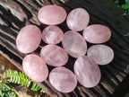 Polished Gemmy Rose Quartz Palm Stones x 24 From Madagascar - Toprock Gemstones and Minerals 