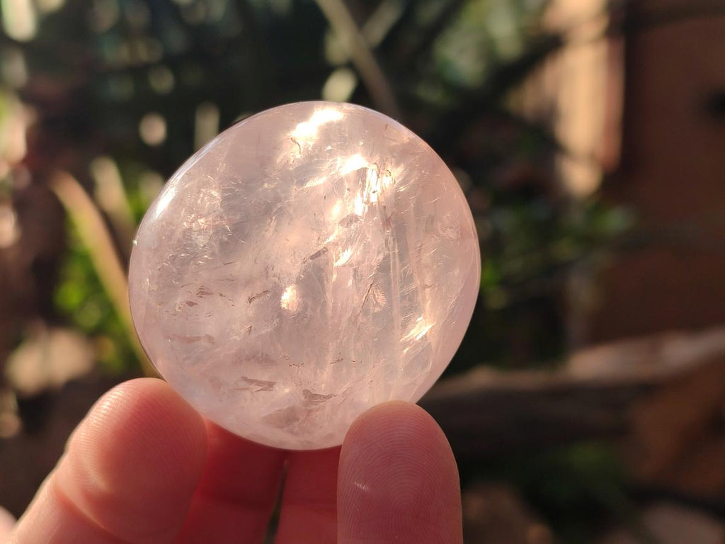 Polished Gemmy Rose Quartz Palm Stones x 24 From Madagascar - Toprock Gemstones and Minerals 