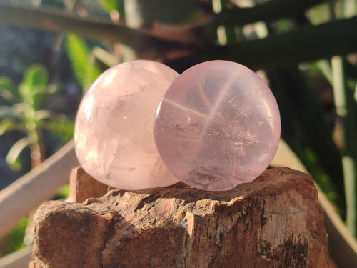 Polished Gemmy Rose Quartz Palm Stones x 24 From Madagascar - Toprock Gemstones and Minerals 