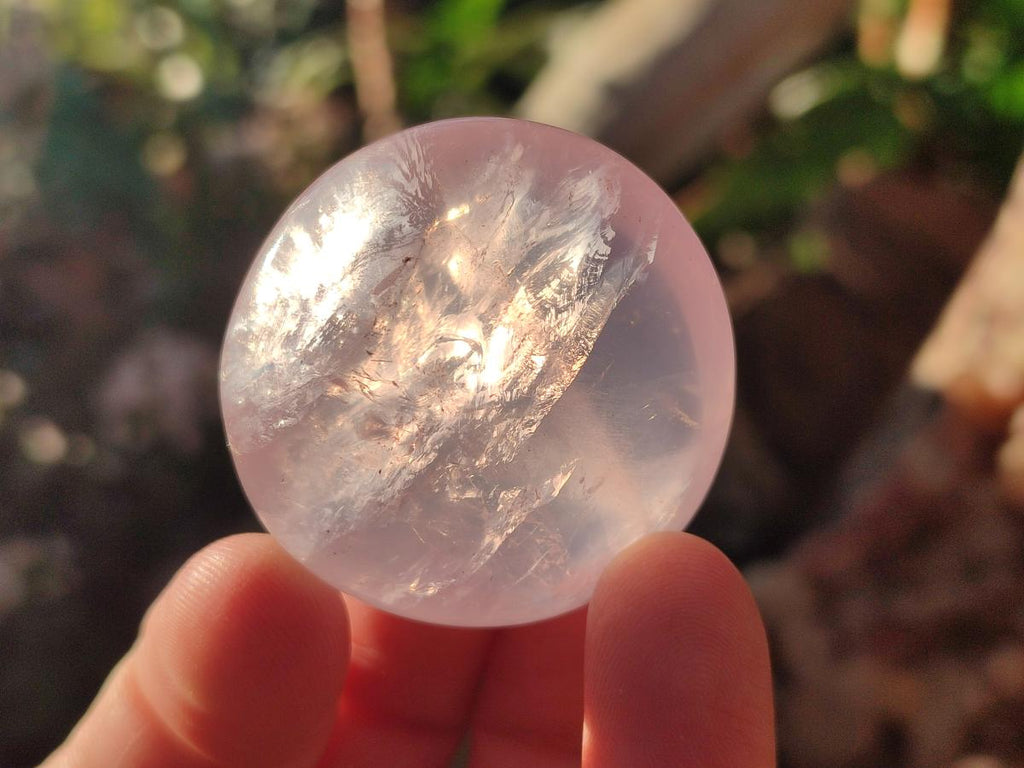 Polished Gemmy Rose Quartz Palm Stones x 24 From Madagascar - Toprock Gemstones and Minerals 