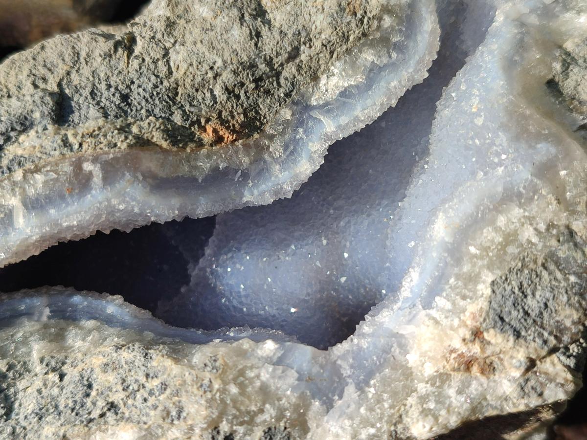 Natural Blue Lace Agate Geode Specimens x 3 From Nsanje, Malawi - Toprock Gemstones and Minerals 