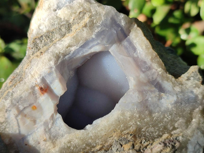 Natural Blue Lace Agate Geode Specimens x 3 From Nsanje, Malawi - Toprock Gemstones and Minerals 