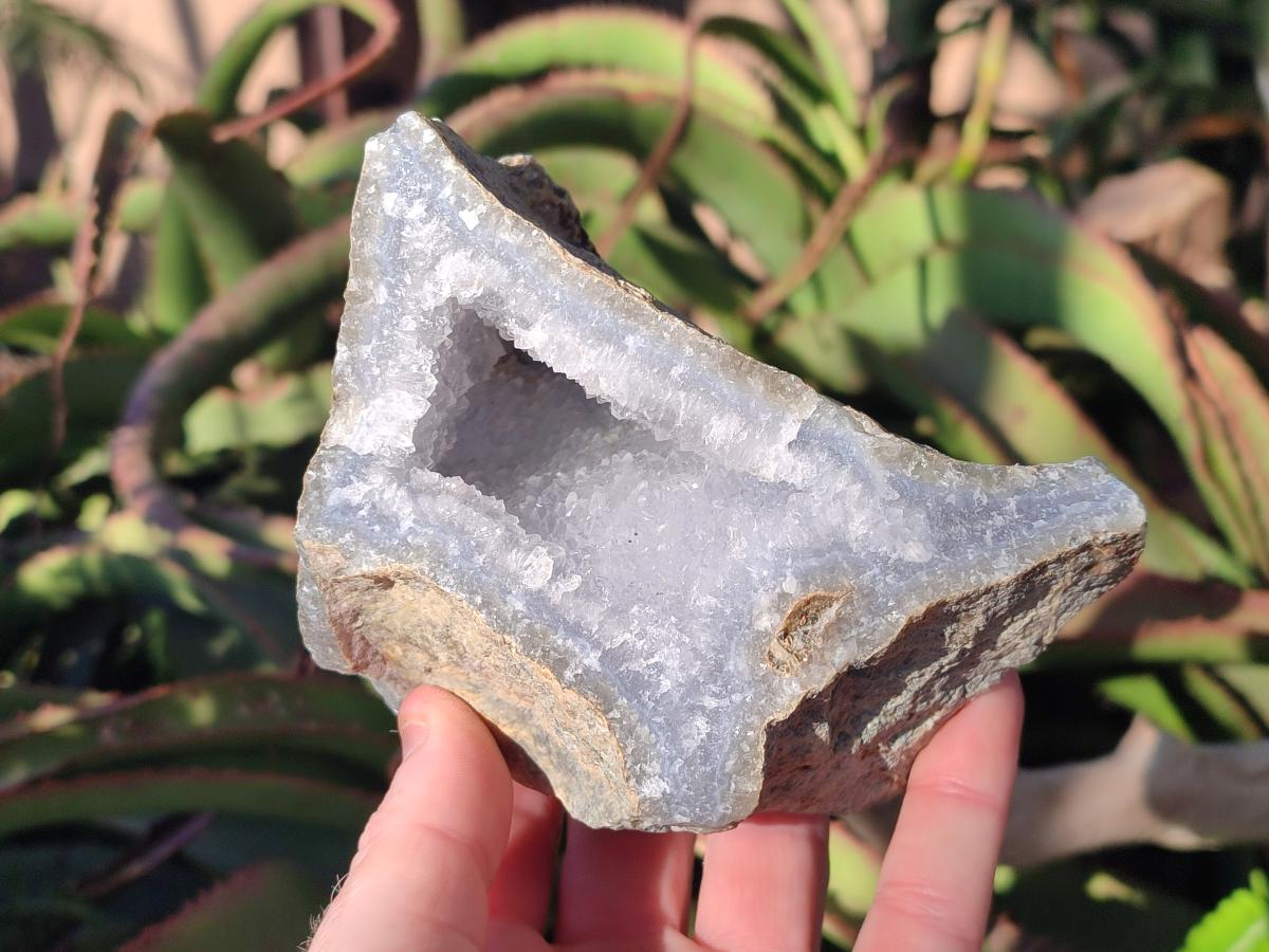 Natural Blue Lace Agate Geode Specimens x 3 From Nsanje, Malawi - Toprock Gemstones and Minerals 