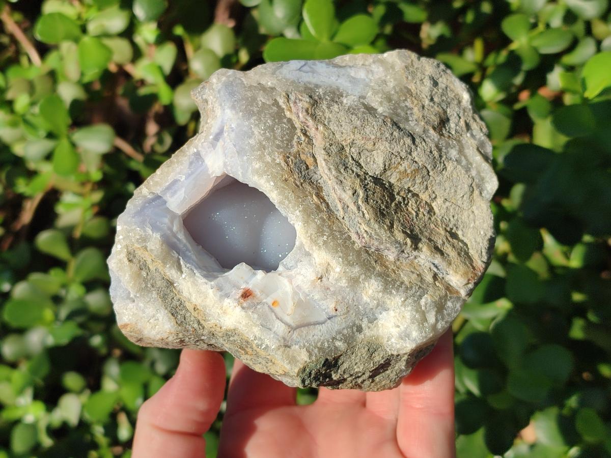 Natural Blue Lace Agate Geode Specimens x 3 From Nsanje, Malawi - Toprock Gemstones and Minerals 