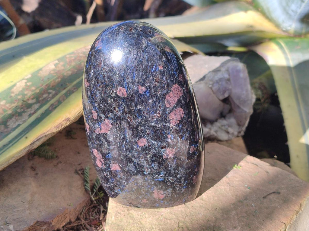 Polished Large "Water Sapphire" Standing Display Pieces with Sillimanite x 2 From Ambatofinandrahana, Madagascar - Toprock Gemstones and Minerals 