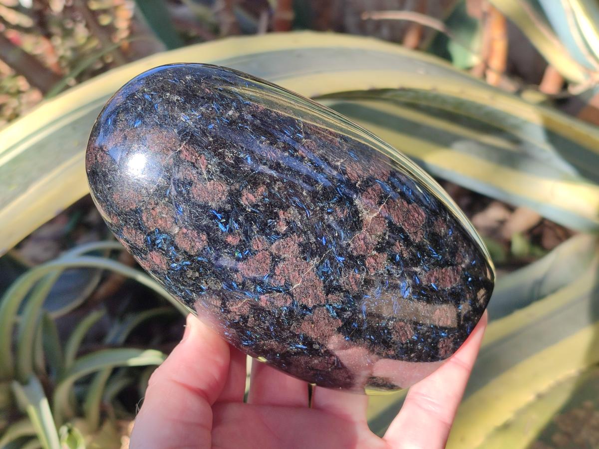 Polished Large "Water Sapphire" Standing Display Pieces with Sillimanite x 2 From Ambatofinandrahana, Madagascar - Toprock Gemstones and Minerals 