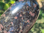 Polished Large "Water Sapphire" Standing Display Pieces with Sillimanite x 2 From Ambatofinandrahana, Madagascar - Toprock Gemstones and Minerals 
