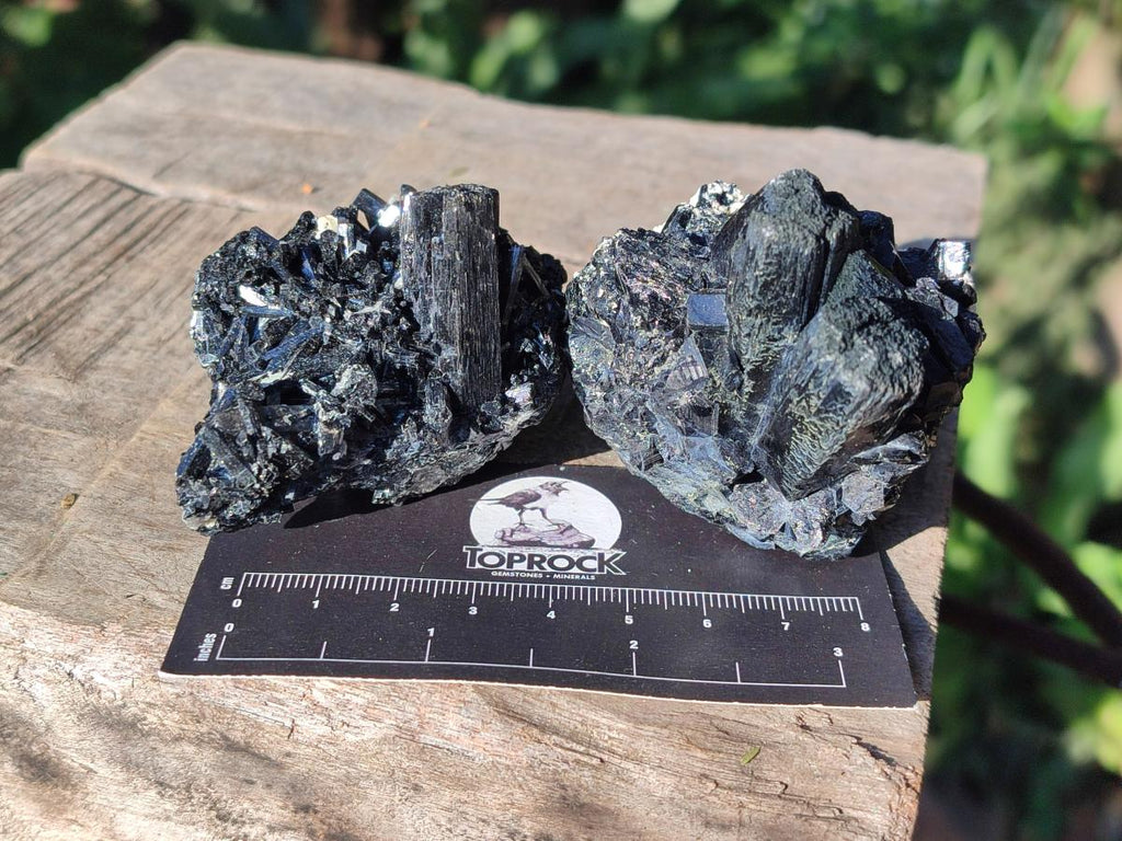 Natural Schorl Black Tourmaline Specimens x 6 From Erongo, Namibia - Toprock Gemstones and Minerals 