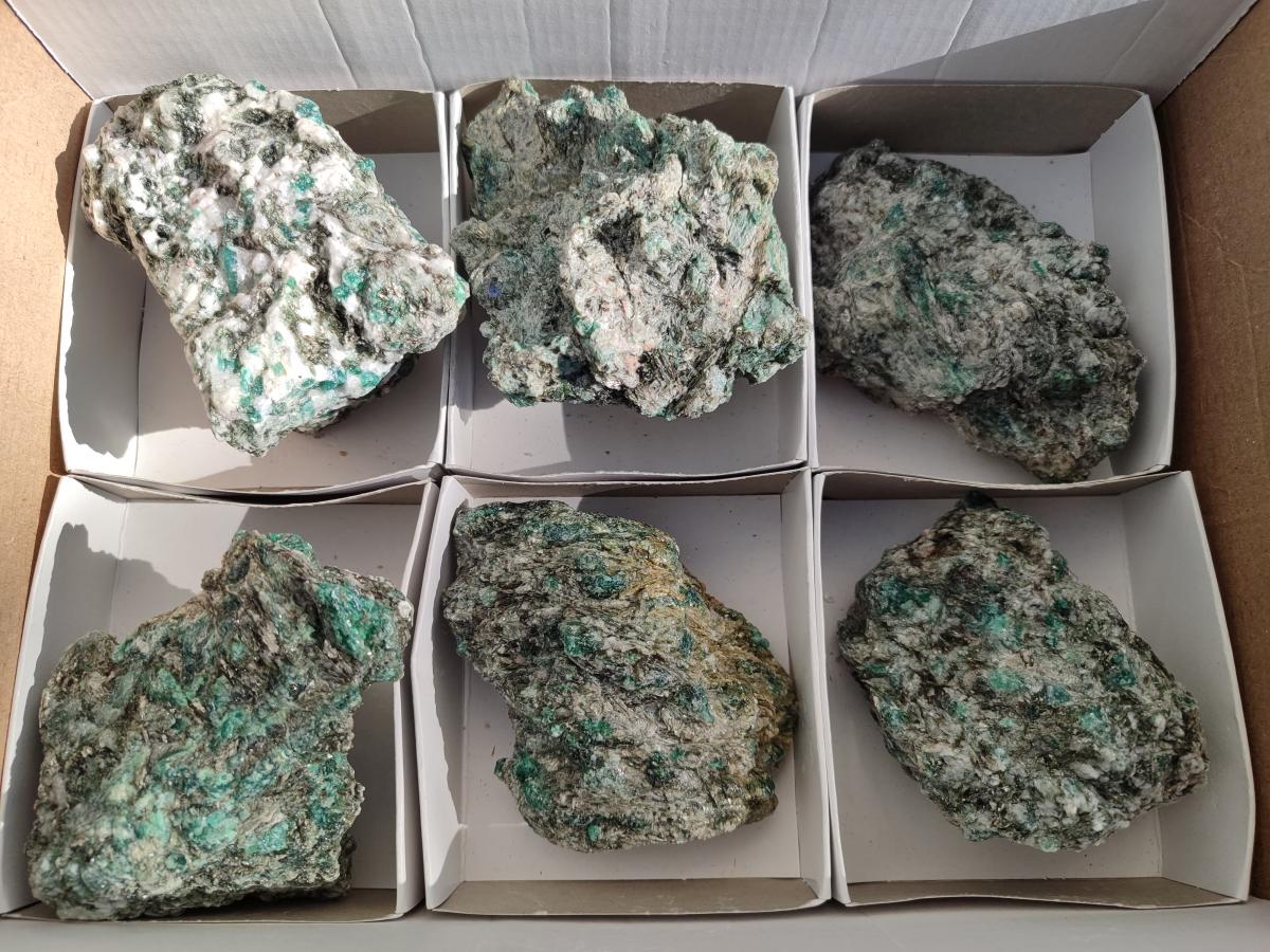 Natural Emerald Mica 'Mutokolite' Cobbed Specimens x 6 From Mutoko, Zimbabwe - Toprock Gemstones and Minerals 