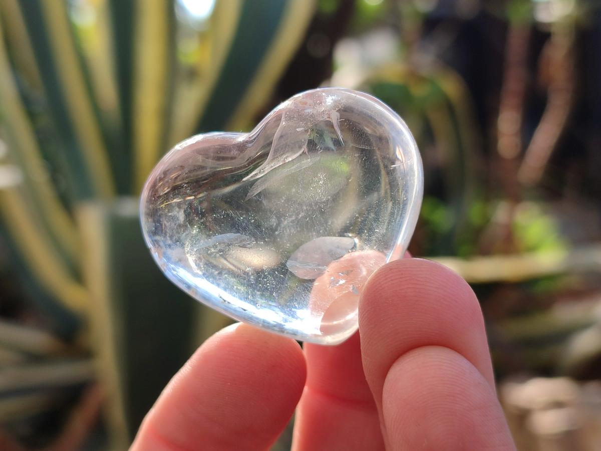 Polished Mini Rock Crystal and Girasol Hearts x 35 From Amoron’i Mania, Madagascar - Toprock Gemstones and Minerals 