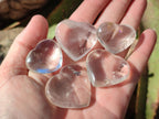 Polished Mini Rock Crystal and Girasol Hearts x 35 From Amoron’i Mania, Madagascar - Toprock Gemstones and Minerals 