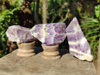 Natural Chevron Amethyst Witches Hat Crystals x 24 From Zambia - Toprock Gemstones and Minerals 