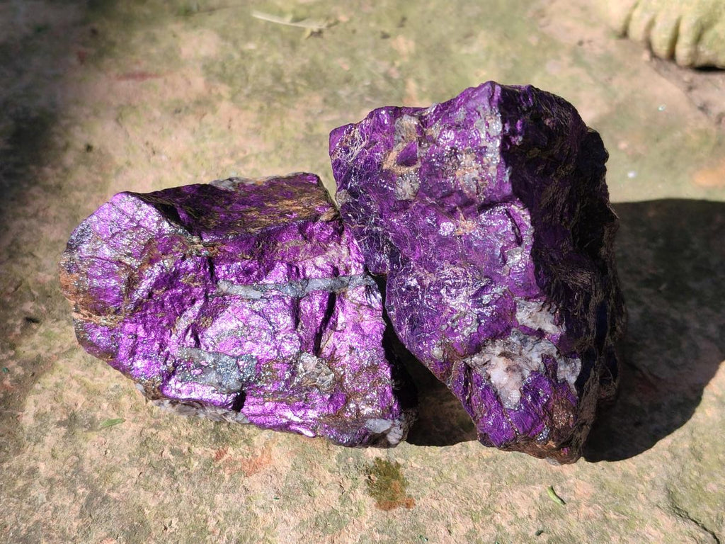Natural Metallic Cobbed Purpurite Specimens x 12 From Erongo, Namibia - Toprock Gemstones and Minerals 