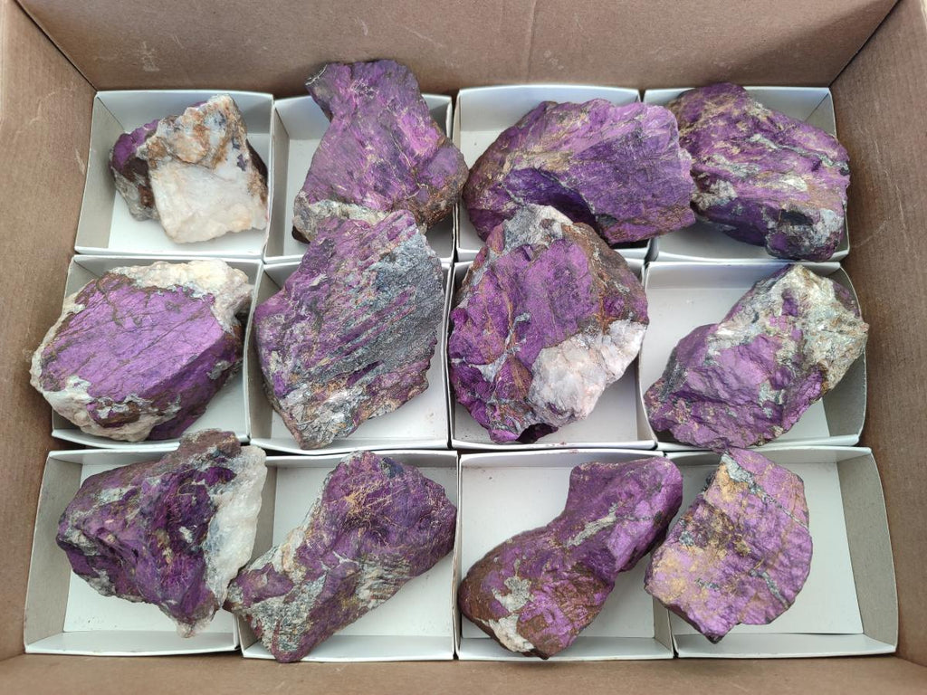 Natural Metallic Cobbed Purpurite Specimens x 12 From Erongo, Namibia - Toprock Gemstones and Minerals 