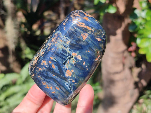 Polished Nellite Tigers Eye Standing Display Pieces x 3 From Prieska, South Africa - Toprock Gemstones and Minerals 