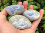 Polished Blue Lace Agate Free Forms x 12 From Nsanje, Malawi - Toprock Gemstones and Minerals 