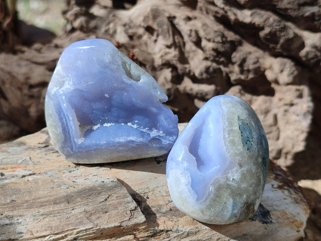 Polished Blue Lace Agate Free Forms x 12 From Nsanje, Malawi - Toprock Gemstones and Minerals 
