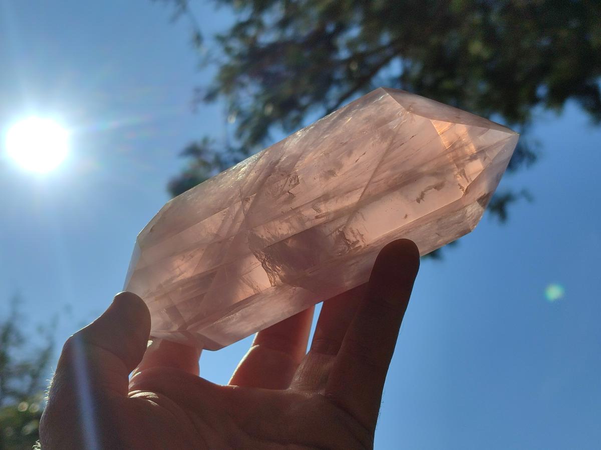 Polished Double Terminated Gemmy Rose Quartz Crystals x 2 From Madagascar - Toprock Gemstones and Minerals 