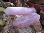 Polished Double Terminated Gemmy Rose Quartz Crystals x 2 From Madagascar - Toprock Gemstones and Minerals 