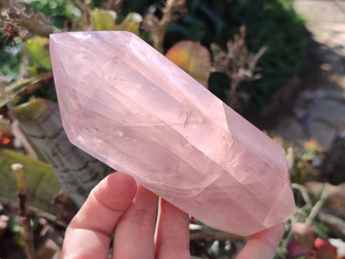 Polished Double Terminated Gemmy Rose Quartz Crystals x 2 From Madagascar - Toprock Gemstones and Minerals 