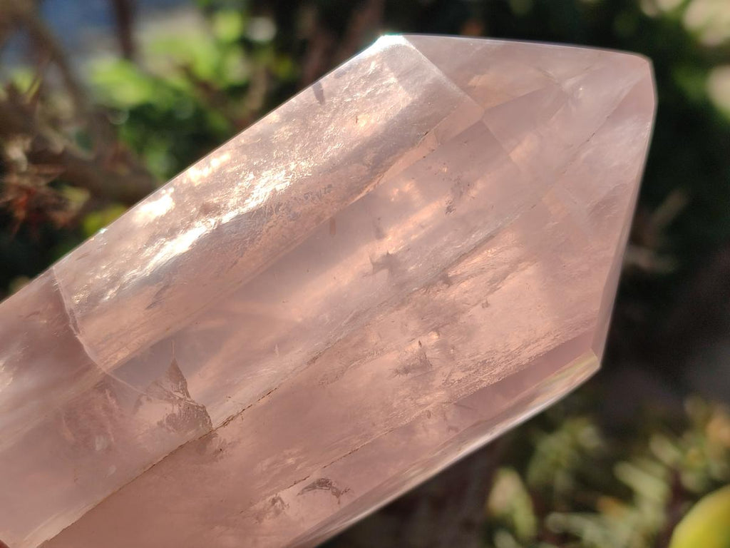 Polished Double Terminated Gemmy Rose Quartz Crystals x 2 From Madagascar - Toprock Gemstones and Minerals 