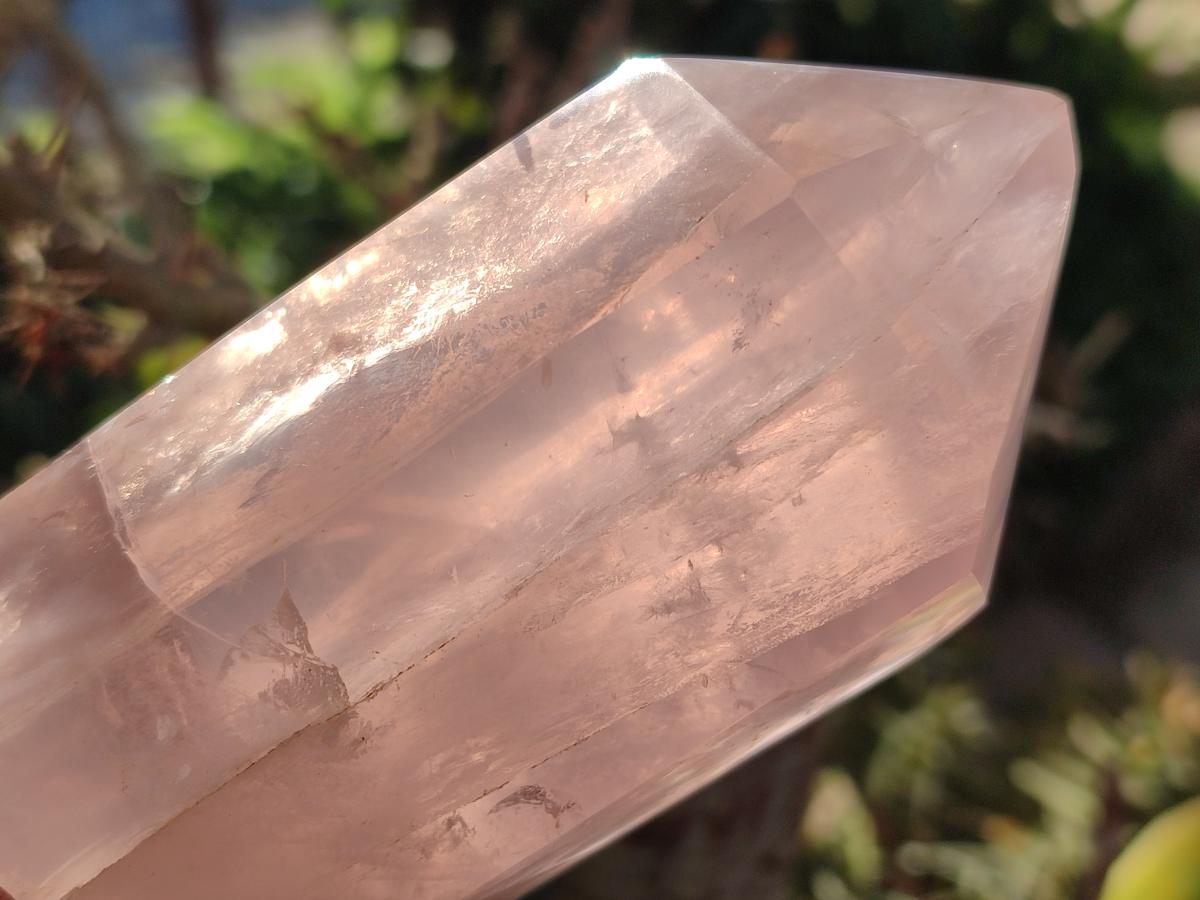 Polished Double Terminated Gemmy Rose Quartz Crystals x 2 From Madagascar - Toprock Gemstones and Minerals 