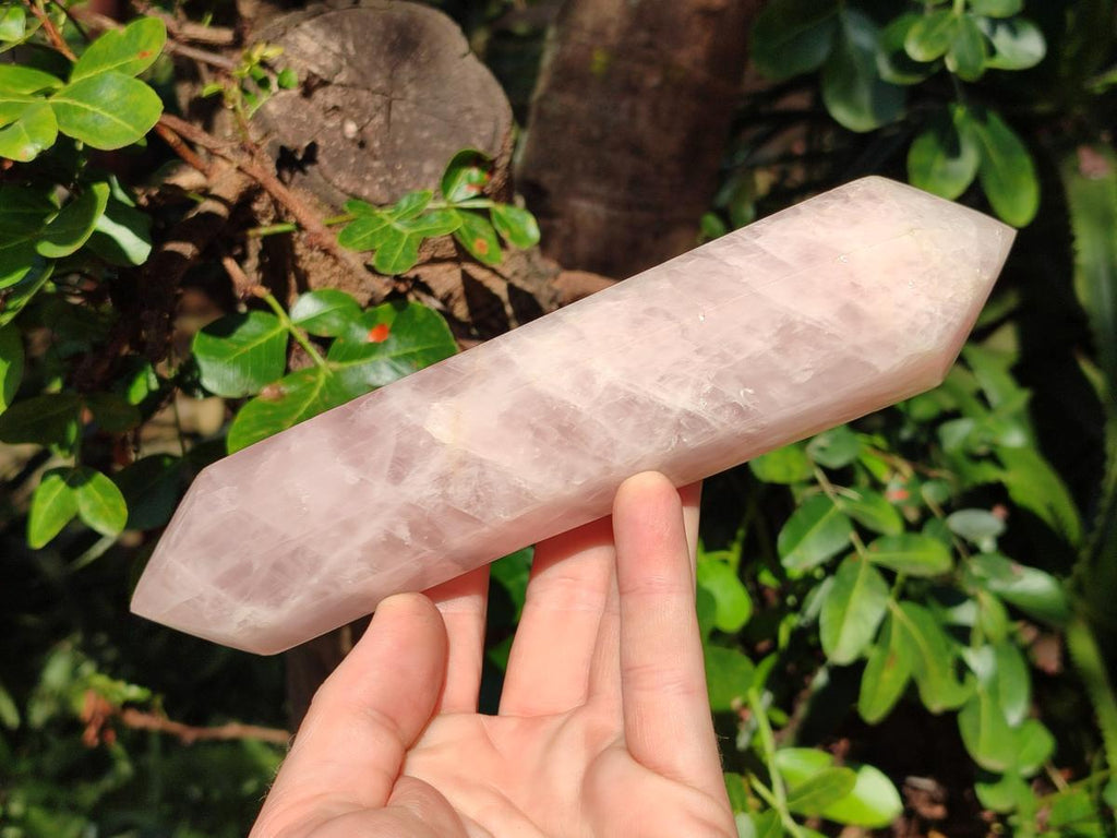 Polished Double Terminated Gemmy Rose Quartz Crystals x 2 From Madagascar - Toprock Gemstones and Minerals 