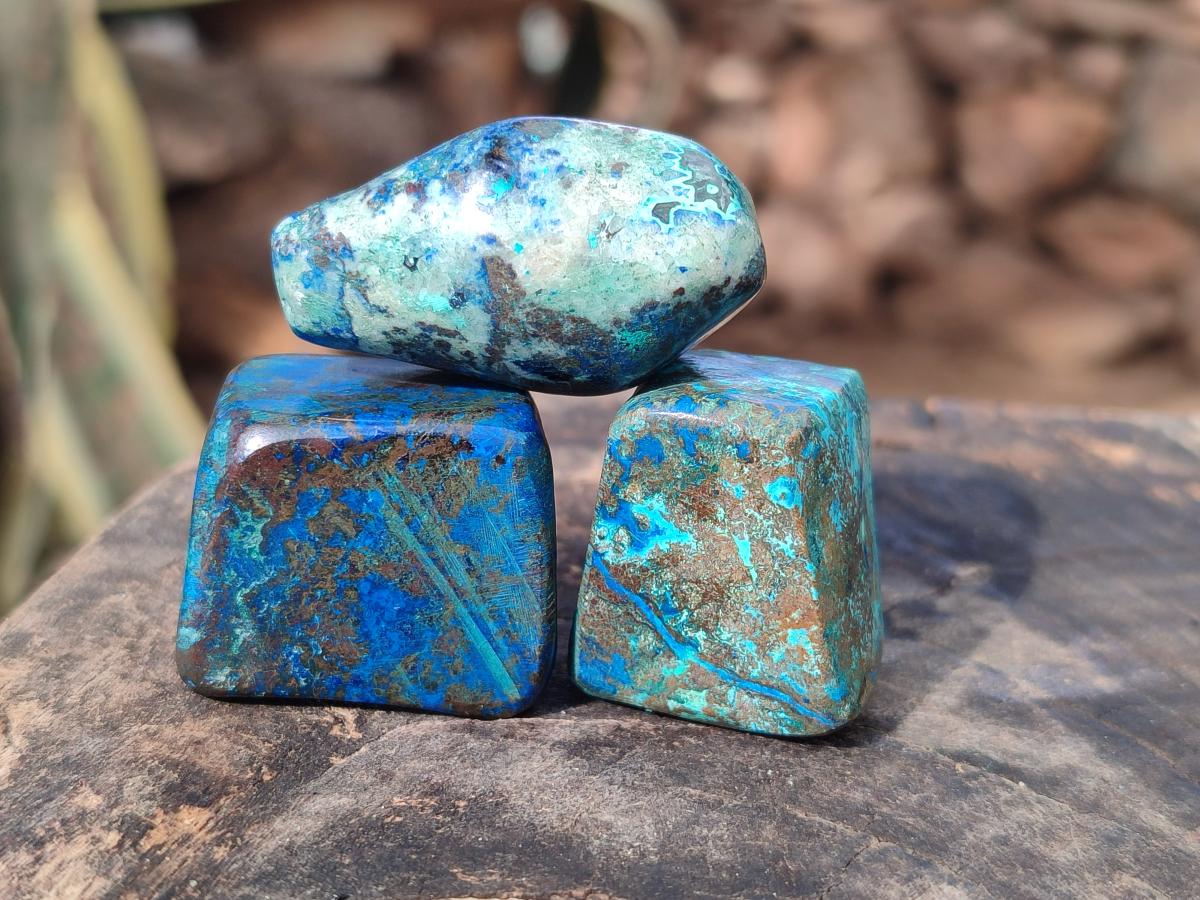 Polished Shattuckite Free Forms x 35 From Congo - Toprock Gemstones and Minerals 