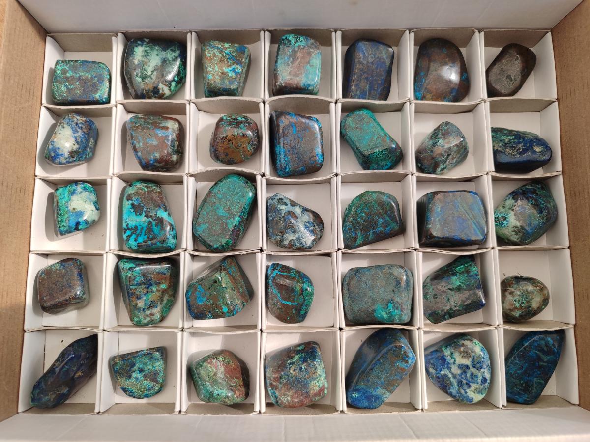 Polished Shattuckite Free Forms x 35 From Congo - Toprock Gemstones and Minerals 