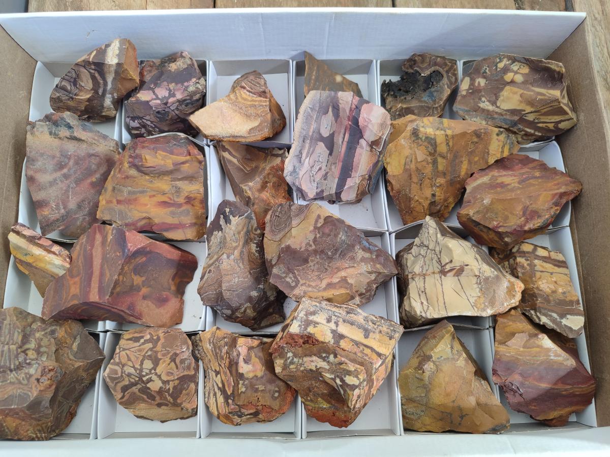 Natural Nguni Jasper Cobbed Specimens x 24 From Northern Cape, South Africa - Toprock Gemstones and Minerals 