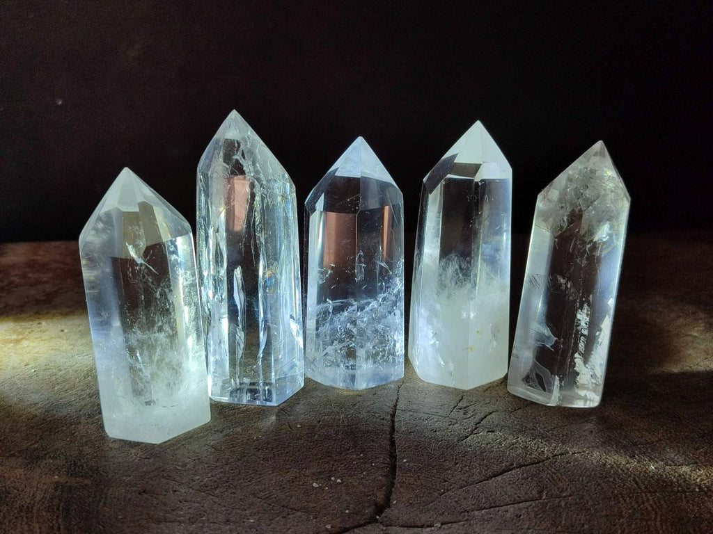 Polished Clear Quartz Display Crystals x 12 From Madagascar - Toprock Gemstones and Minerals 