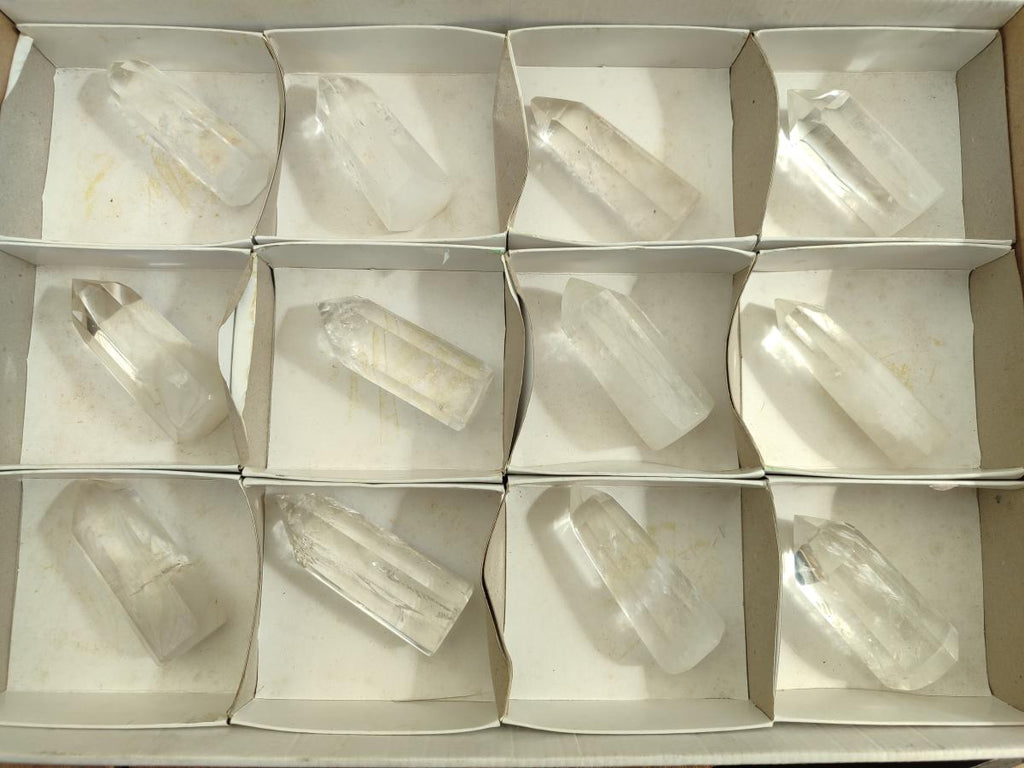 Polished Clear Quartz Display Crystals x 12 From Madagascar - Toprock Gemstones and Minerals 