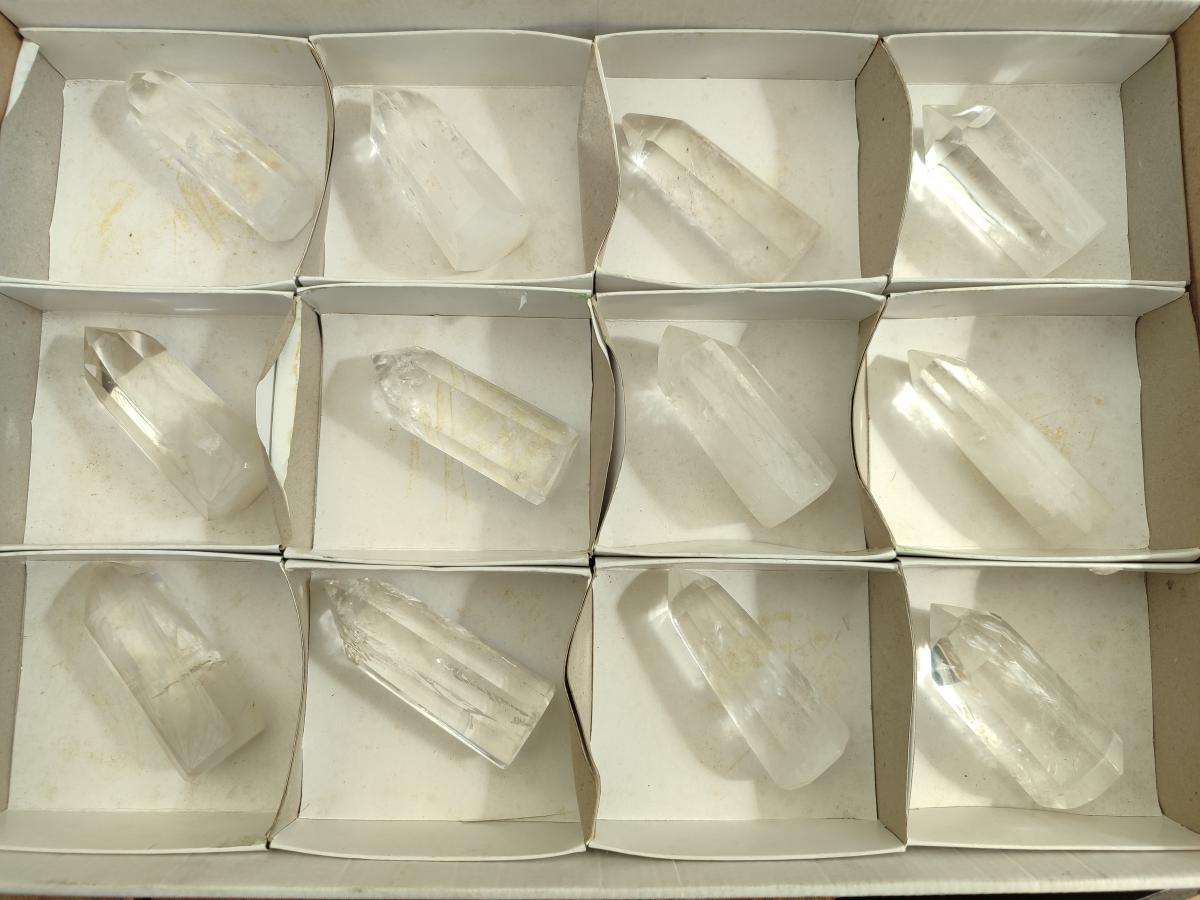 Polished Clear Quartz Display Crystals x 12 From Madagascar - Toprock Gemstones and Minerals 