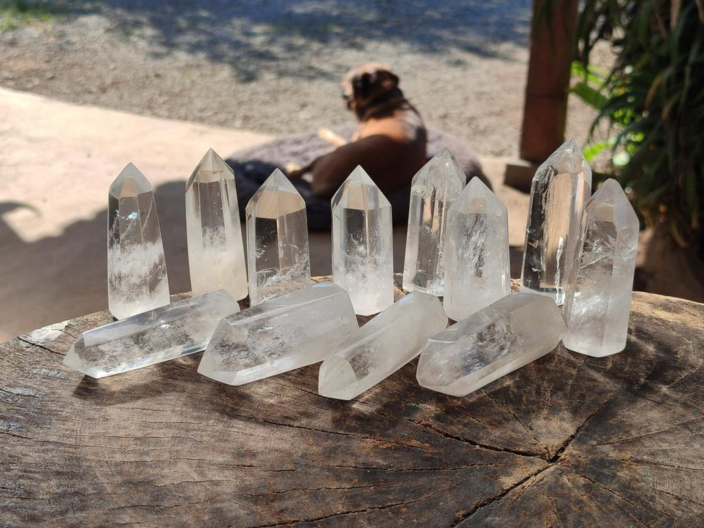 Polished Clear Quartz Display Crystals x 12 From Madagascar - Toprock Gemstones and Minerals 