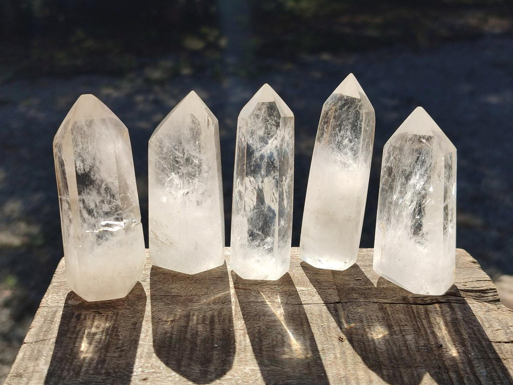 Polished Clear Quartz Display Crystals x 12 From Madagascar - Toprock Gemstones and Minerals 