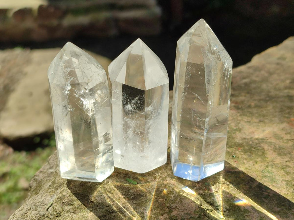 Polished Clear Quartz Display Crystals x 12 From Madagascar - Toprock Gemstones and Minerals 